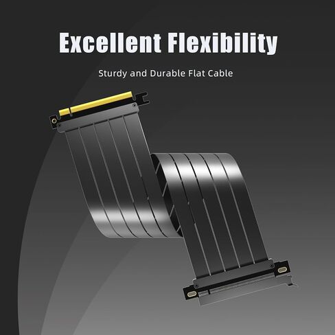 200mm PCIe 4.0 X16 Riser Cable for PCIe 4.0/3.0 GPUs, Such as GeForce RTX 40/30 Series and AMD Radeon RX7000/RX6000 Series, etc in Kuwait