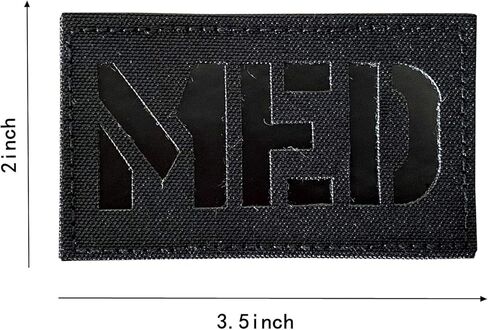 2x3.5 "الأشعة تحت الحمراء IR MED Medic EMS EMT التصحيح التكتيكية سترة التصحيح هوك السحابة الدعم (أسود) in Kuwait