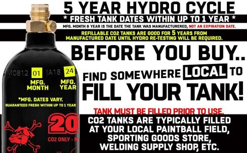 Maddog 20 Oz Refillable Aluminum CO2 Paintball Tank - Ships Empty in Saudi Arabia
