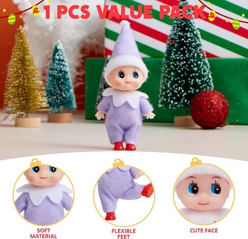 JOYIN Christmas Red Tiny Elf Doll Soft Plush Toy Doll for Christmas Decor, Xmas Gift, Xmas Clothing for Elf Doll in Kuwait