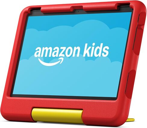 Amazon Fire HD 10 Kids tablet (newest model) ages 3-7 | Bright 10.1" HD screen with included ad-free and exclusive content, robust parental controls, 13-hr battery, 32 GB, Blue in Kuwait