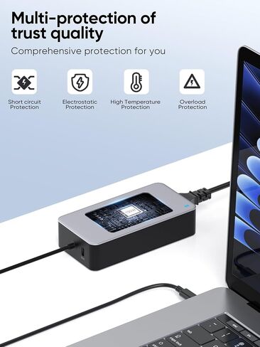 Universal 100W USB C Charger Power Adapter, with 30W USB C Port, Fast Charging for MacBook Pro/Air 16, 15, 14, 13 Inch, Lenovo Thinkpad, Dell Hp Acer Asus Samsung Chromebook and All Type-C port Device in Kuwait