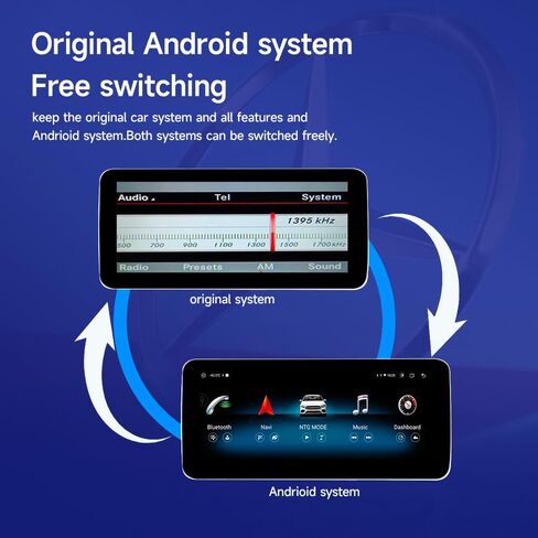 راديو سيارة Android 13 بشاشة لمس 12.3 بوصة ستيريو سيارة لمرسيدس بنز GLK-Class X204 (2013-2015) NTG 4.5/4.7، يدعم Carplay اللاسلكي، Android Auto، الكاميرا، Mirrorlink in Kuwait