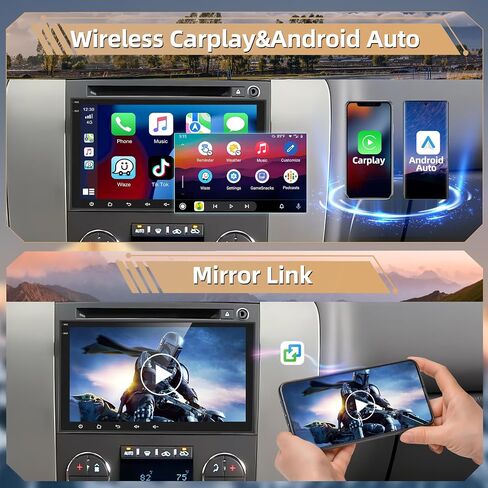 Podofo Apple CarPlay Car Stereo Radio for Chevrolet Chevy Silverado GMC Sierra Buick Enclave 2007-2012 8" IPS Touch Screen Audio with Android Auto GPS Mirror Link WiFi RDS Hi-Fi Backup Camera in Saudi Arabia