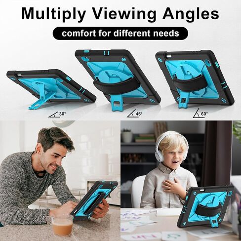 for Samsung Galaxy Tab S6 Lite Tablet Case 10.4 inch 2024/2022/2020, 360 Rotating Stand Heavy Duty Shockproof Silicone Case for Galaxy Tab S6 lite (SM-P620/P625/P610/P613/P615/P619) Black in Kuwait