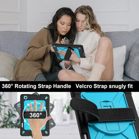 for Samsung Galaxy Tab S6 Lite Tablet Case 10.4 inch 2024/2022/2020, 360 Rotating Stand Heavy Duty Shockproof Silicone Case for Galaxy Tab S6 lite (SM-P620/P625/P610/P613/P615/P619) Black in Kuwait