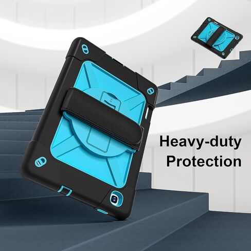 for Samsung Galaxy Tab S6 Lite Tablet Case 10.4 inch 2024/2022/2020, 360 Rotating Stand Heavy Duty Shockproof Silicone Case for Galaxy Tab S6 lite (SM-P620/P625/P610/P613/P615/P619) Black in Kuwait