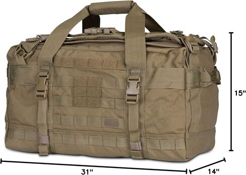 5.11 حقيبة ظهر تكتيكية كبيرة من القماش الخشن للسفر، Molle Rush LBD XRAY 106L، Kangaroo، Style 56295ABR in Kuwait