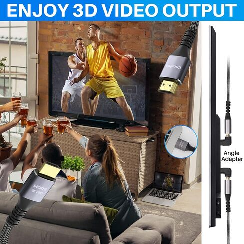 8K HDMI® Cable 2 FT, Real Certified 48Gbps Ultra High Speed HDMI® Cable, Ultra HD Braided Cord, Supports 8K@60Hz 4K@120Hz, eARC, HDR, HDCP 2.3, for Laptop, Monitor, Switch, PS5/PS4, Xbox, UHD TV in Kuwait