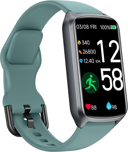 Health Fitness Tracker with 24/7 Heart Rate, Blood Oxygen, Blood Pressure, Sleep Tracker, 5ATM Waterproof Activity Trackers with Step Tracker, Pedometer (S & L Bands Included) in Kuwait
