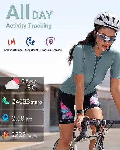 Health Fitness Tracker with 24/7 Heart Rate, Blood Oxygen, Blood Pressure, Sleep Tracker, 5ATM Waterproof Activity Trackers with Step Tracker, Pedometer (S & L Bands Included) in Kuwait