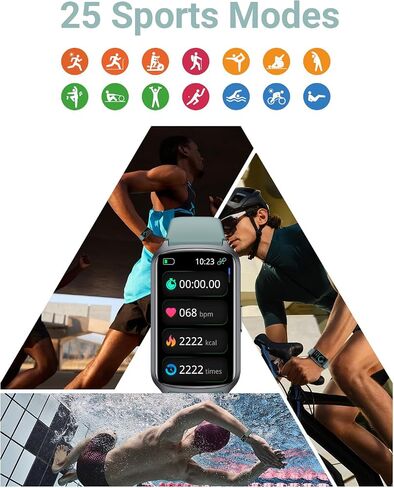 Health Fitness Tracker with 24/7 Heart Rate, Blood Oxygen, Blood Pressure, Sleep Tracker, 5ATM Waterproof Activity Trackers with Step Tracker, Pedometer (S & L Bands Included) in Kuwait