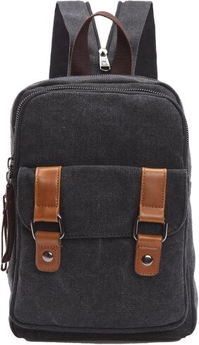 Arbag Small Cute Backpack Vintage Casual Canvas Shoulder Bag Daypack 8528bag,Black in Kuwait
