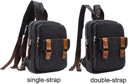 Arbag Small Cute Backpack Vintage Casual Canvas Shoulder Bag Daypack 8528bag,Black in Kuwait