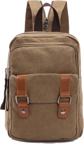 Arbag Small Cute Backpack Vintage Casual Canvas Shoulder Bag Daypack 8528bag,Black in Kuwait