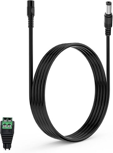 Lonnky 10FT 3M DC Power Extension Cable, 2.1mm x 5.5mm, Compatible with Universal 12V DC Power Adapter Wall Charger for Security Camera CCTV Camera/DVR/NVR System,W in Saudi Arabia
