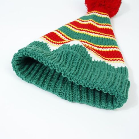 Christmas Elf-Hats Knitted Beanies-Hat for Women Men - Santa Skull Cap with Pompom in Saudi Arabia