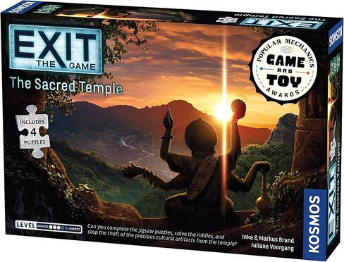 Exit: The Sacred Temple (with Jigsaw Puzzles) | Exit: The Game - A Kosmos Game | Family-Friendly, Jigsaw Puzzle-Based at-Home Escape Room Experience for 1 to 4 Players, Ages 10+ in Saudi Arabia