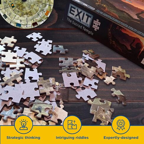 Exit: The Sacred Temple (with Jigsaw Puzzles) | Exit: The Game - A Kosmos Game | Family-Friendly, Jigsaw Puzzle-Based at-Home Escape Room Experience for 1 to 4 Players, Ages 10+ in Saudi Arabia