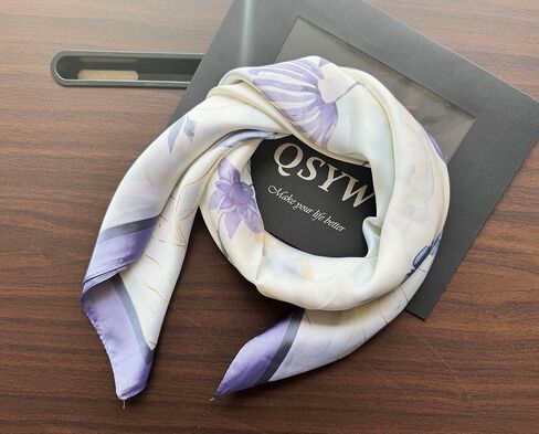 QSYW Silk Scarf Satin Large 35" Square Light Fashion Silk Feeling Head Wraps Neck Face Scarves for Women in Saudi Arabia