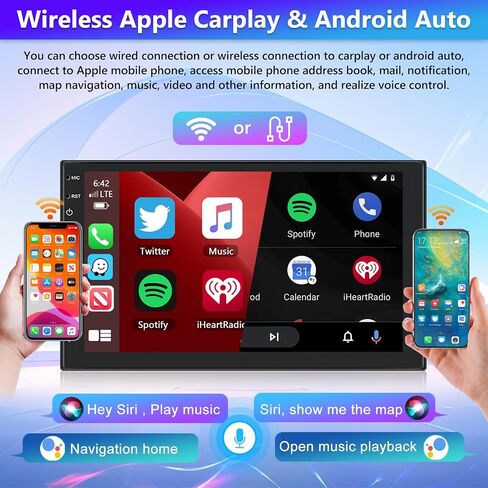 2+64G Podofo 2Din 7 بوصة ستيريو سيارة مع Apple Carplay/Android Auto، Android 13 شاشة لمس راديو السيارة مع نظام ملاحة GPS/بلوتوث/SWC/FM/RDS/WiFi/USB + كاميرا احتياطية in Saudi Arabia