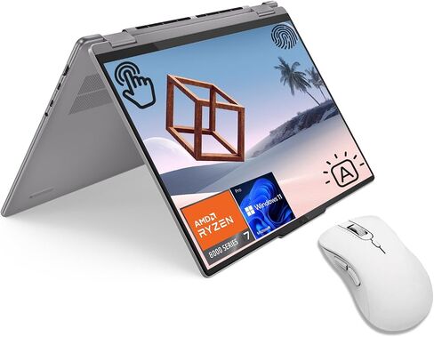 Lenovo Yoga AI Ultra Business مقاس 16 بوصة شاشة لمس 2K 2 في 1 كمبيوتر محمول قابل للتحويل، AMD Ryzen 7 8840HS، Radeon 780M، ذاكرة الوصول العشوائي 16 جيجابايت، 512 جيجابايت SSD، كاميرا تعمل بالأشعة تحت الحمراء، صوت عالي الدقة، Win11 P، Bundle Thunderobot ML in Saudi Arabia