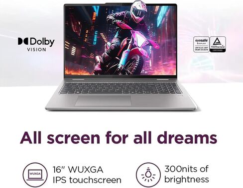 Lenovo Yoga AI Ultra Business مقاس 16 بوصة شاشة لمس 2K 2 في 1 كمبيوتر محمول قابل للتحويل، AMD Ryzen 7 8840HS، Radeon 780M، ذاكرة الوصول العشوائي 16 جيجابايت، 512 جيجابايت SSD، كاميرا تعمل بالأشعة تحت الحمراء، صوت عالي الدقة، Win11 P، Bundle Thunderobot ML in Saudi Arabia