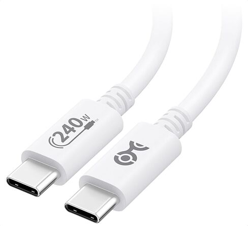 مسائل الكابل [معتمد من USB-IF] كابل USB C بقدرة 240 واط بطول 6.6 قدم باللون الأبيض لأجهزة MacBook Pro وiPad Pro وiPhone 16/15 وApple Vision Pro (كابل شاحن USB C بقدرة 140 واط، وكابل شحن USB C، USB 2.0، بدون فيديو) in Kuwait
