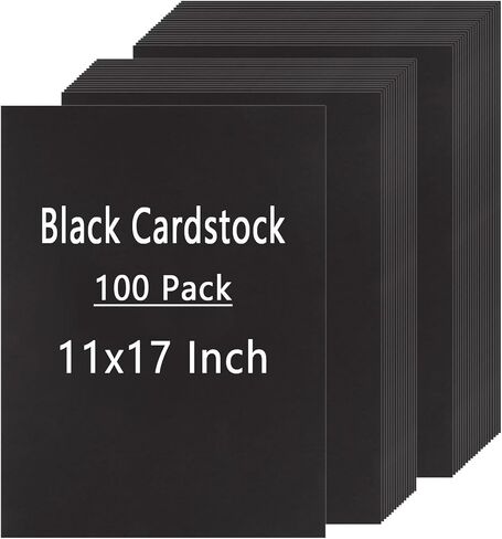 QTLCOHD 200 Sheets Black Cardstock 8.5 x 11 Inches Black Construction Paper Bulk Heavy Cover Card Stock for DIY Crafts Cards Making in Kuwait