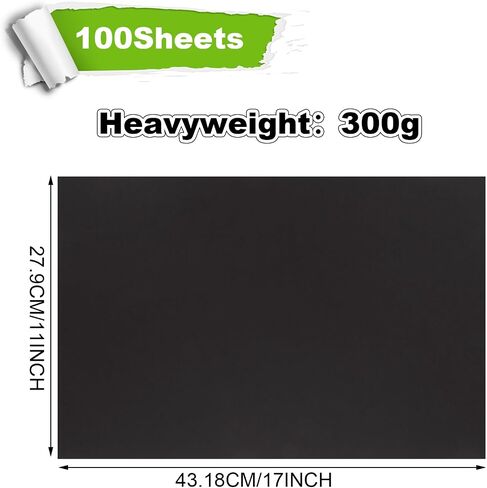 QTLCOHD 200 Sheets Black Cardstock 8.5 x 11 Inches Black Construction Paper Bulk Heavy Cover Card Stock for DIY Crafts Cards Making in Kuwait