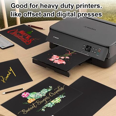 QTLCOHD 200 Sheets Black Cardstock 8.5 x 11 Inches Black Construction Paper Bulk Heavy Cover Card Stock for DIY Crafts Cards Making in Kuwait