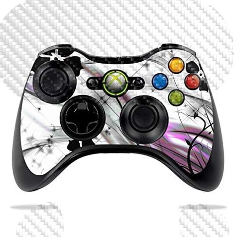 MightySkins Carbon Fiber Skin for Microsoft Xbox 360 Controller - Daisies | Protective, Durable Textured Carbon Fiber Finish | Easy to Apply, Remove, and Change Styles | Made in The USA in Saudi Arabia