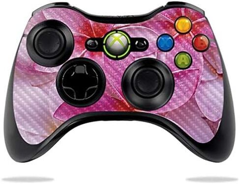 MightySkins Carbon Fiber Skin for Microsoft Xbox 360 Controller - Daisies | Protective, Durable Textured Carbon Fiber Finish | Easy to Apply, Remove, and Change Styles | Made in The USA in Saudi Arabia