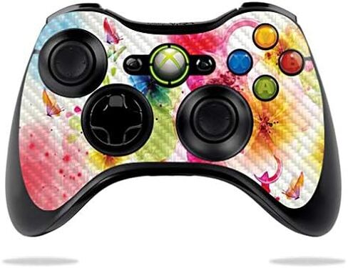 MightySkins Carbon Fiber Skin for Microsoft Xbox 360 Controller - Daisies | Protective, Durable Textured Carbon Fiber Finish | Easy to Apply, Remove, and Change Styles | Made in The USA in Saudi Arabia