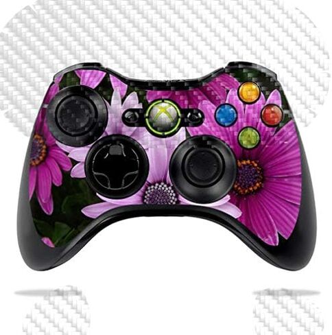 MightySkins Carbon Fiber Skin for Microsoft Xbox 360 Controller - Daisies | Protective, Durable Textured Carbon Fiber Finish | Easy to Apply, Remove, and Change Styles | Made in The USA in Saudi Arabia