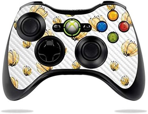 MightySkins Carbon Fiber Skin for Microsoft Xbox 360 Controller - Daisies | Protective, Durable Textured Carbon Fiber Finish | Easy to Apply, Remove, and Change Styles | Made in The USA in Saudi Arabia