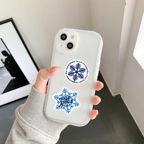 50PCS Snowflake Pattern Stickers, Perfect for Water Bottles, Laptops, Bumpers, Skateboards, Phones, and More! Capture The Winter Magic for Teens and Kids Alike! in Saudi Arabia