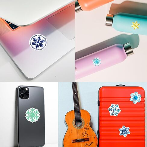 50PCS Snowflake Pattern Stickers, Perfect for Water Bottles, Laptops, Bumpers, Skateboards, Phones, and More! Capture The Winter Magic for Teens and Kids Alike! in Saudi Arabia