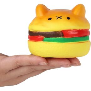 Anboor 3.0 Inches Food Squishies Humburger Toy Slow Rising Kawaii Bear Squeeze Toys Stress Relief Animal Squish Toy for Kids Adults Birthday