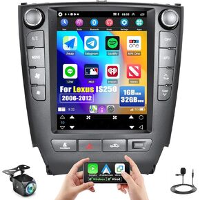 [2+64G] Android 13 Car Stereo for Lexus IS250 2006-2012 with Wireless Carplay&Android Auto,9.7 Inch Touch Screen Car Radio with GPS WiFi Bluetooth FM/RDS SWC Dual USB/AUX-in+Backup Camera
