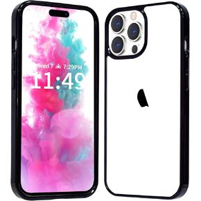 JJGoo Compatiable with iPhone 16 Pro Case Clear, Transparent Shockproof Phone Case, Anti-Scratch Hard PC Back Protective Cover Bumper Phone Case for iPhone 16 Pro 6.3-Inch, Clear
