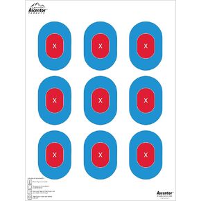 Ascentor Expert Shooting Target - 9 Zone - Large Size 18 x 24 - Pack of 25