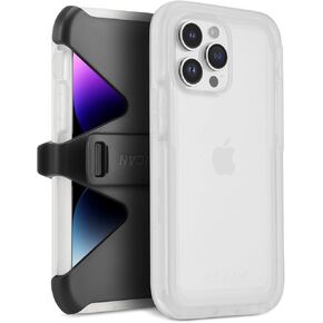 Pelican Shield Series - iPhone 13 Pro Case 6.1" [Wireless Charging Compatible] Protective Phone Case for iPhone 13 Pro With Belt Clip Holster Kickstand [21ft MIL-Grade Drop Protection] - Black