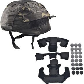 Internal Memory Foam Pads Set and Helmet Cloth/Helmet Cover for ACH/MICH Helmet One Size