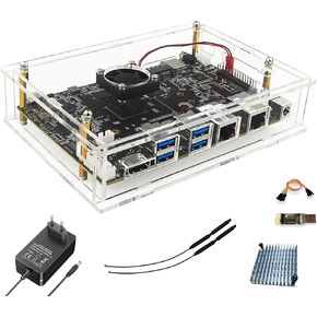 Banana Pi BPI-F3 Acrylic Developer Kit 16GB RAM 128GB ROM- Industrial Grade RISC-V SBC, 2.0 Tops 2xGbE Ethernet prot - Armbian Bianbu