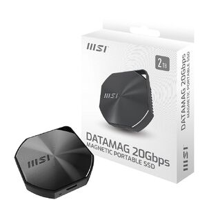 MSI DATAMAG 20Gbps 2TB Portable SSD, 2TB External Solid State Drive, Speeds Up to 1600MB/s, USB-C, Reliable Storage for Gaming, Students, Professionals, Black