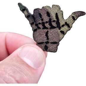 Tiny Shaka Hang Loose Lasercut Patch Morale [Multicam]