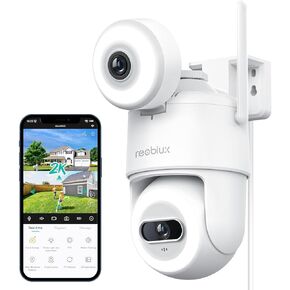 Security Cameras Wireless Outdoor 2K PTZ WiFi Camera for Home Security with Full Color Night Vision Motion Tracking Human Detection 2-Way Audio Light & Sound Alarm IP66, 10FT Power Cord