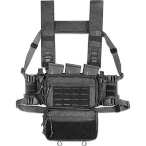 ACE TAC S.O.P. Tactical Chest Rig with 5.56/7.62 Magazine Pouch Holder, Pistol Pouch, Wing Pouch, Molle Dangler Pouch