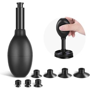 NEEWER 6 in 1 Lens Sucker Kit, Camera Lens Repair Tool IC Pick Up Vacuum Lens Suction Pen with 5 Interchangeable Suction Cups & Cleaning Cloth for Lens Repair and Cleaning, HW-40